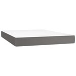 vidaXL Sommier à lattes de lit avec matelas et LED Gris 140x200 cm