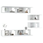 vidaXL Ensemble de meubles TV 6 Pièces Blanc Bois d'ingénierie