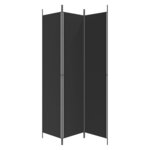 vidaXL Cloison de séparation 3 panneaux Noir 150x220 cm Tissu