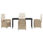 vidaXL Ensemble de salle à manger de jardin 5 pièces avec coussins en polyrotin beige