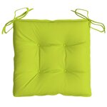 vidaXL Coussins de chaise lot de 2 vert brillant 40x40x7 cm