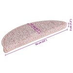 vidaXL Tapis de marches d'escalier 15 Pièces Rose clair 65x21x4 cm