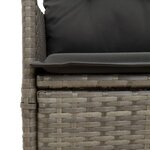 vidaXL Chaises inclinables de jardin lot de 2 et coussins gris rotin