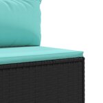 vidaXL Salon de jardin 3 Pièces avec coussins noir résine tressée