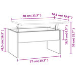 vidaXL Table basse Blanc 80x50 5x41 5 cm Bois d'ingénierie