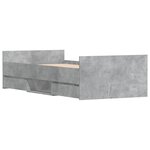 vidaXL Cadre de lit tête de lit et pied de lit gris béton 100x200 cm