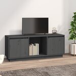 vidaXL Meuble TV Gris 110 5x35x44 cm Bois de pin massif