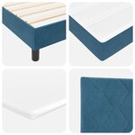 vidaXL Lit à ressort avec matelas et LED Bleu Foncé 80x200 cm Velours