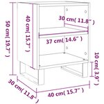 vidaXL Tables de chevet 2Pièces blanc brillant 40x30x50cm bois ingénierie