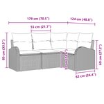 vidaXL Ensemble de canapé de jardin 4 pièces avec coussins en rotin poly noir