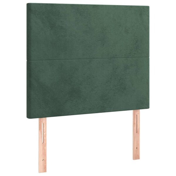 vidaXL Têtes de lit 2 Pièces Vert foncé 80x5x78/88 cm Velours