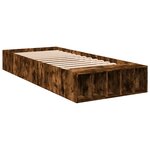 vidaXL Cadre de lit chêne fumé 75x190 cm bois d'ingénierie