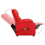 vidaXL Fauteuil de massage Rouge Similicuir