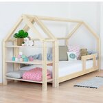 Lit cabane avec étagère 120 x 190 verni