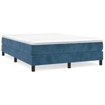 vidaXL Sommier à lattes de lit et matelas Bleu foncé 140x200cm Velours