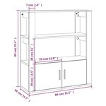 vidaXL Buffet Chêne fumé 80x30x90 cm Bois d'ingénierie