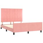vidaXL Cadre de lit avec tête de lit Rose 140x190 cm Velours