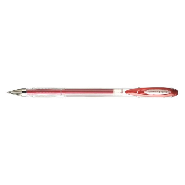 Roller encre gel Signo UM120NM pointe moyenne 0,7mm Rouge Métal x 12 UNI-BALL