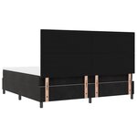 Lit Box Spring vidaXL avec Matelas & LED Noir 200x200 cm Velours