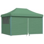 vidaXL Tente de réception pliable escamotable 4 parois latérales vert