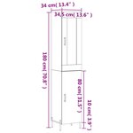 vidaXL Buffet haut Blanc brillant 34 5x34x180 cm Bois d'ingénierie