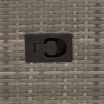 vidaXL Chaise inclinable de jardin avec coussins gris résine tressée