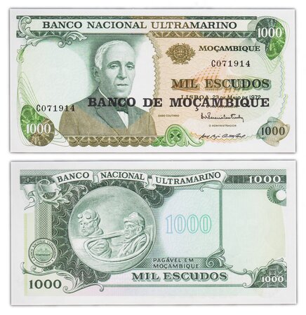 Billet de Collection 1000 escudos 1972 (1976) Mozambique - Neuf - banco de moçambique