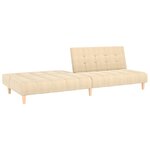 vidaXL Canapé-lit à 2 places crème tissu