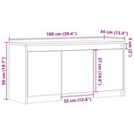vidaXL Meuble TV avec LED sonoma gris 100x34x50 cm bois d'ingénierie