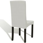 vidaXL Housses de chaise élastiques droites 6 Pièces Crème