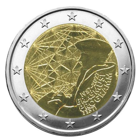 Monnaie 2 euros commémorative estonie erasmus 2022