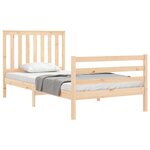 vidaXL Cadre de lit et tête de lit 100x200 cm bois massif