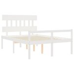 vidaXL Lit pour personne âgée et tête de lit 140x200 cm bois massif