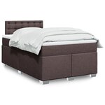 vidaXL Sommier à lattes de lit et matelas marron foncé 120x190cm tissu