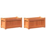 vidaXL Jardinières 2 Pièces cire marron bois de pin massif