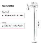 Pied elliptique à sceller pour boîte aux lettres renz - aluminium