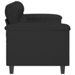 vidaXL Canapé à 3 places Noir 180 cm Tissu microfibre