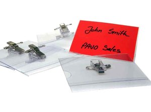 Pack de 50 porte badge 40 x 75 mm épingle et pince PAVO