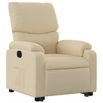 vidaXL Fauteuil inclinable Crème Tissu