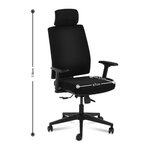 Fauteuil chaise siège de bureau avec appui-tête charge maximale 200 kg noir 14_0000882