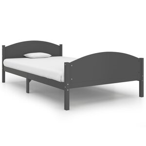 vidaXL Cadre de lit Gris foncé Bois de pin massif 120x200 cm