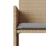 vidaXL Canapé de jardin 2 places avec table et tabourets beige rotin