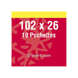 Pochettes simple soudure 102 x 26 mm pour timbre type 40ème anniversaire. Fond - Noir