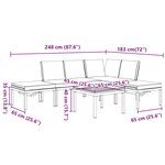 vidaXL Salon de jardin 5 Pièces avec coussins noir aluminium