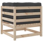 vidaXL Salon de jardin 3 Pièces avec coussins bois de pin massif