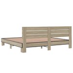 vidaXL Cadre de lit chêne sonoma 200x200 cm bois d'ingénierie et métal