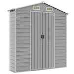 vidaXL Abri de jardin gris clair 191x810x198 cm acier galvanisé