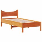 vidaXL Cadre de lit sans matelas cire marron 90x200 cm bois pin massif