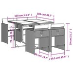 vidaXL Ensemble à manger de jardin coussins 5 Pièces mélange beige rotin