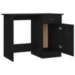 Bureau table poste de travail meuble d'ordinateur informatique étude 100 x 50 x 76 cm bois d’ingénierie noir 02_0023889